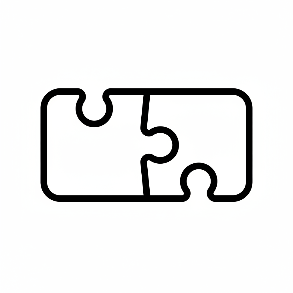 make the border of the puzzle pieces black and hallow out the puzzle pieces
